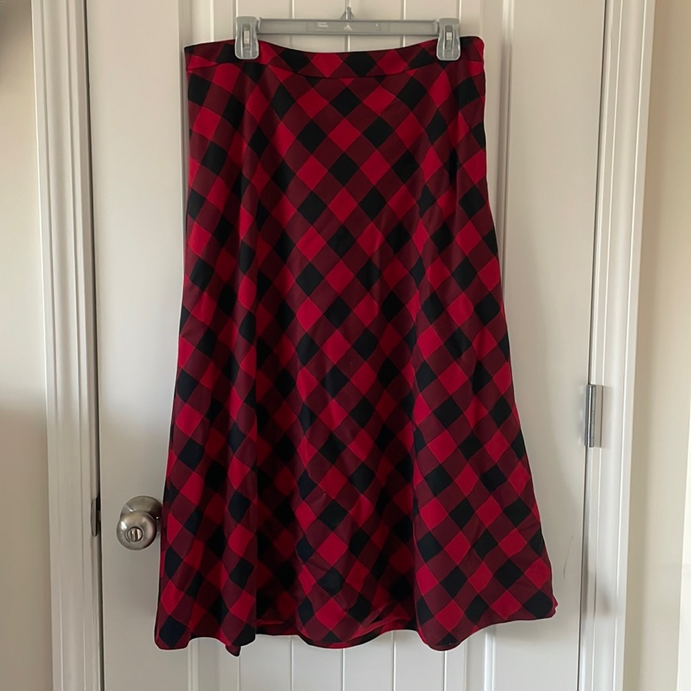 Red & Black Gingham MIDI Skirt